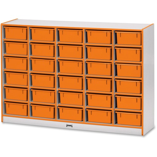 Jonti-Craft, Inc.  Mobile 30 Tub Storage,w/Bins,42"x60"x15",Orange