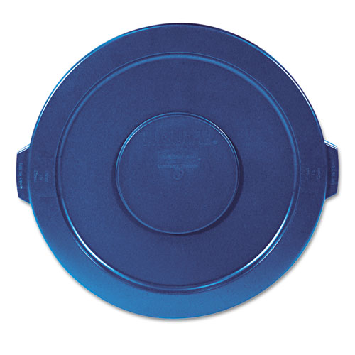 ROUND FLAT TOP LID, FOR 32 GAL ROUND BRUTE CONTAINERS, 22.25" DIAMETER, BLUE