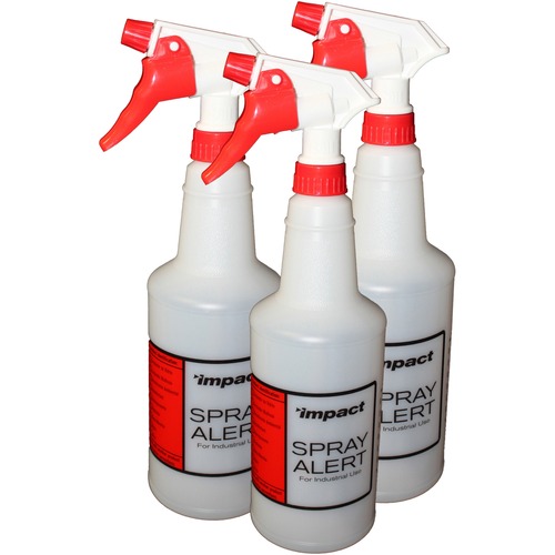 Impact Products  Spray Bottles, 24oz, 4-1/2"Wx3/5"Diax11"H, 96/CT, White