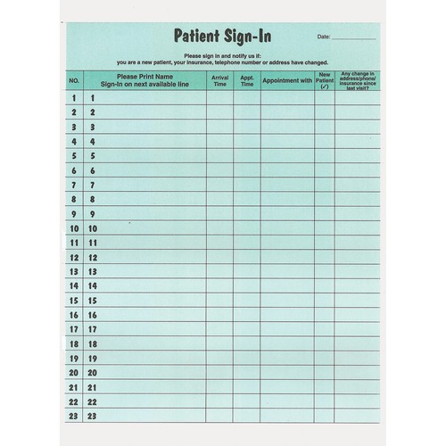 FORM,PATIENT SIGN-IN.LOG