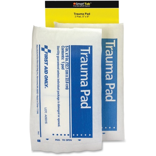 Smartcompliance Refill Trauma Pad, 5 X 9, White, 2/bag