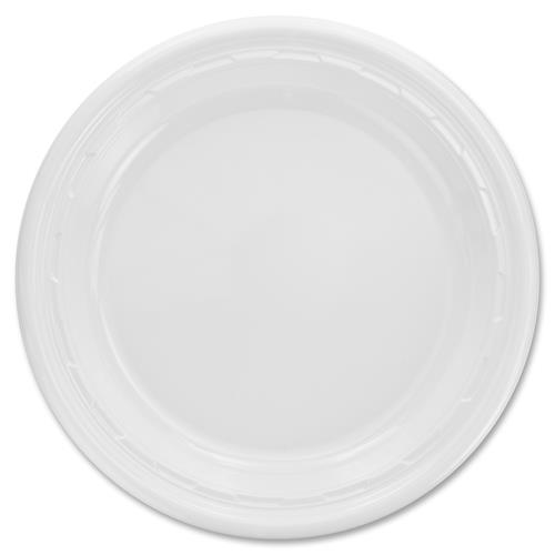 Famous Service Impact Plastic Dinnerware, Plate, 10 1/4" Dia, White, 500/carton