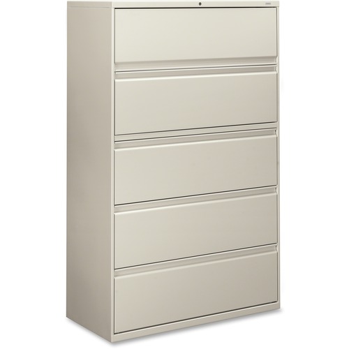 The HON Company  5-Drawer Lateral File, W/Lock, 42"x19-1/4"x67", Light Gray