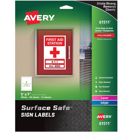 LABEL,SIGN,REM,5X7,WHT,30PK