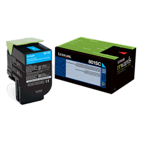 Lexmark 80C0SCG (TAA Compliant Version 80C1SC0) Cyan OEM Toner Cartridge