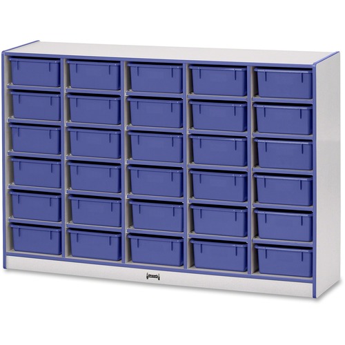 Jonti-Craft, Inc.  Mobile 30 Tub Storage,w/Bins,42"x60"x15",Blue