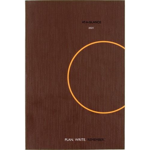 ONE-DAY-PER-PAGE PLANNING NOTEBOOK, 9 X 6, DARK GRAY/ORANGE, 2021