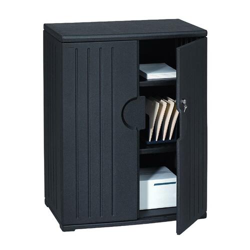 Officeworks Resin Storage Cabinet, 36w X 22d X 46h, Black