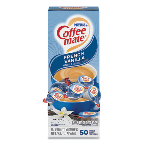 LIQUID COFFEE CREAMER, FRENCH VANILLA, 0.38 OZ MINI CUPS, 50/BOX