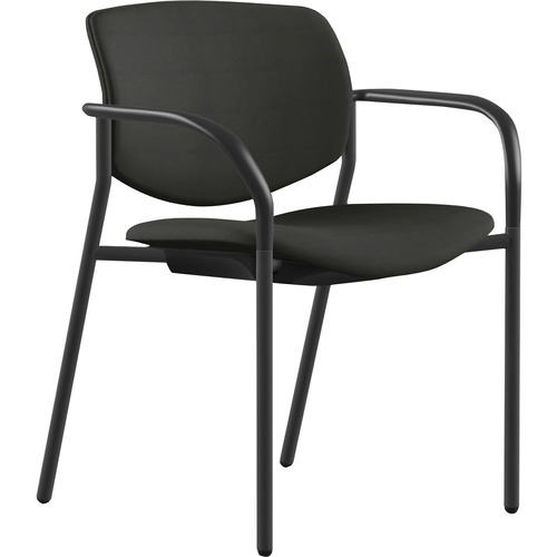 9to5 Seating  Stack Chair,w/Arms,25-1/2"x25"x33",Onyx Fabric/BK Frame