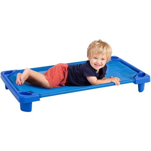 Early Childhood Resources ECR4Kids  Streamline Toddler Cots, 23"x5"x40", 6/CT, Blue