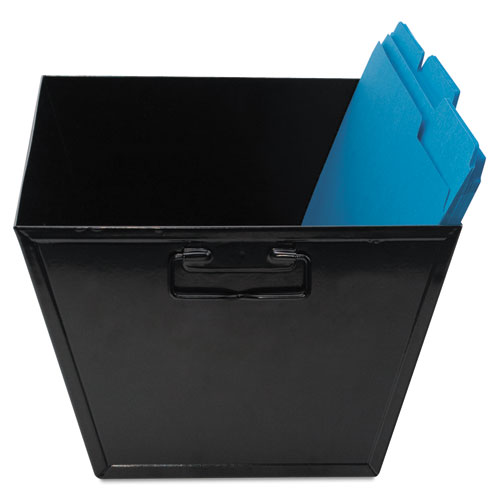 STEEL FILE AND STORAGE BIN, LEGAL FILES, 15.25" X 11.25" X 7.25", BLACK