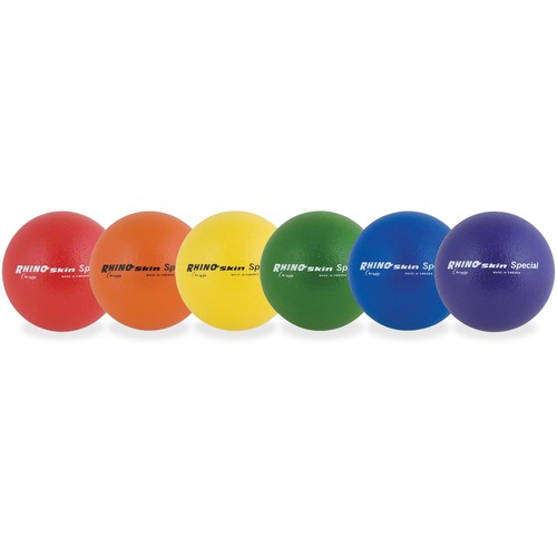 Champion Sports  Rhino Skin Special Ball Set, Med Bounce, 8.5", 6/ST, AST