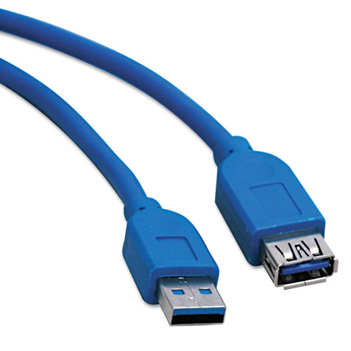 USB 3.0 SUPERSPEED EXTENSION CABLE (A-A M/F), 6 FT., BLUE