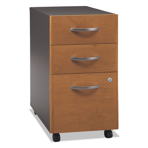 SERIES C COLLECTION 3 DRAWER MOBILE PEDESTAL (ASSEMBLED), 15.75W X 20.25D X 27.88H, NATURAL CHERRY