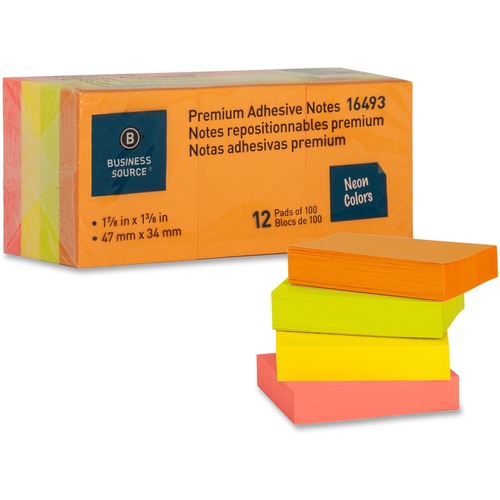 NOTES,ADHSV,1.5X2,12PK,NEON