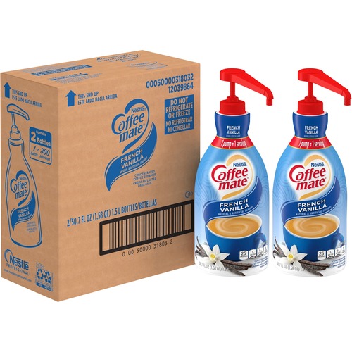 Liquid Coffee Creamer, French Vanilla, 1.5 Liter Pump Bottle, 2/carton