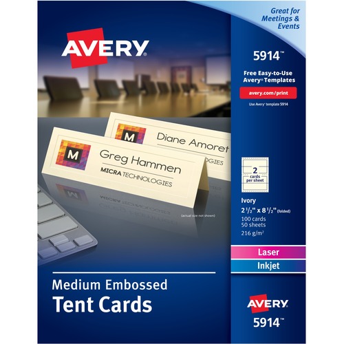 CARDS,TENT,EMB,2UP,100PK,IY