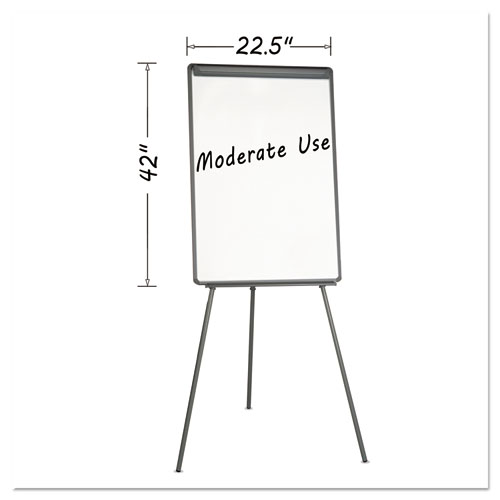 Basic Tripod Melamine Presentation Easel, 22 1/2 X 42, White/black