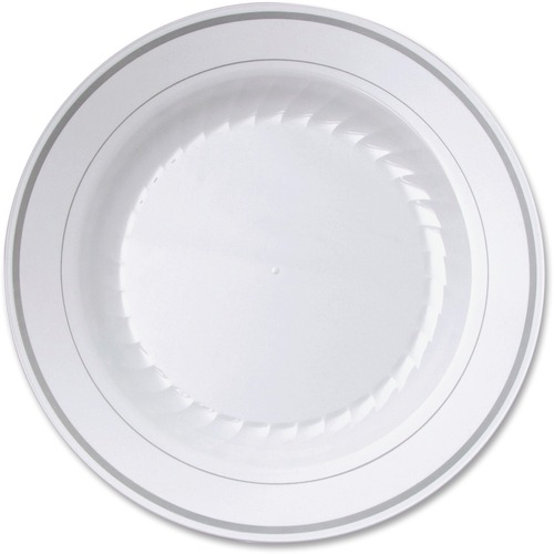 WNA Comet  Plates, Round, Heavyweight Plastic, 9" Dia, 10/PK, White