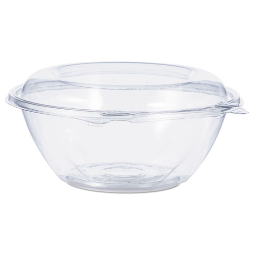 TAMPER-RESISTANT, TAMPER-EVIDENT BOWLS WITH DOME LID, 24 OZ, 7" DIAMETER X 3.1"H, CLEAR, 150/CARTON