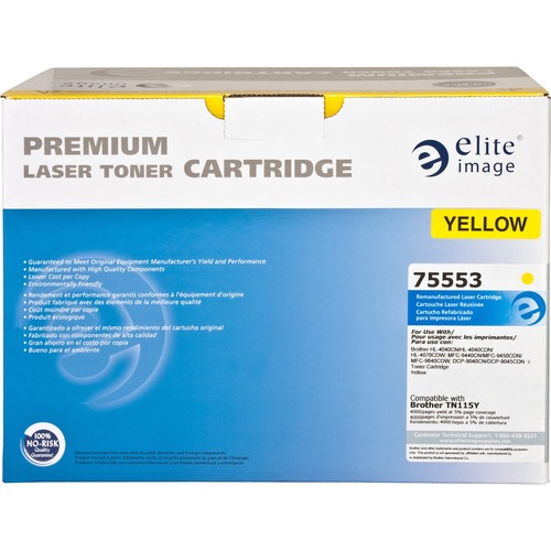 Elite Image  Toner Cartridge, 4,000 Page Yield, Yellow