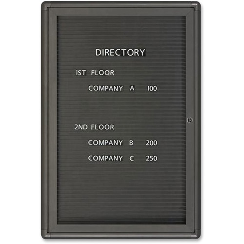 Enclosed Magnetic Directory, 24 X 36, Black Surface, Graphite Aluminum Frame