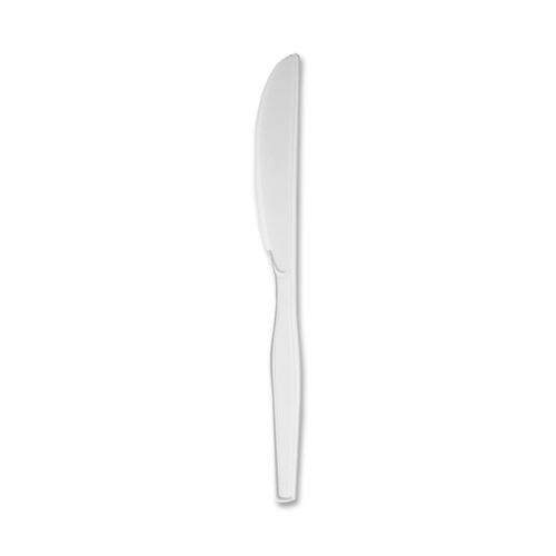 PLASTIC CUTLERY, HEAVY MEDIUMWEIGHT KNIVES, WHITE, 1,000/CARTON