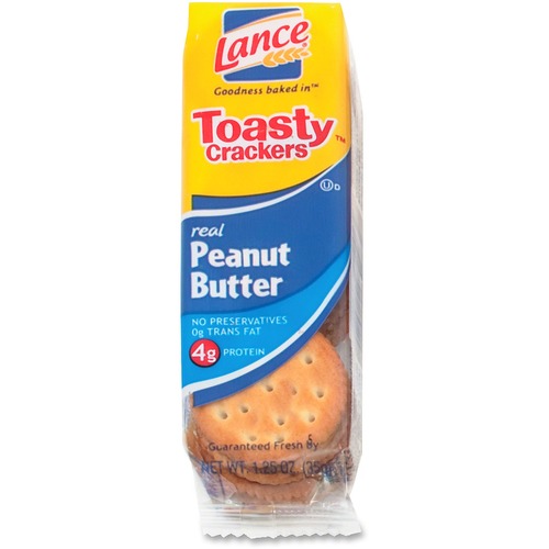 Lance  Crackers, Peanut Butter, Toasty, Lance, 24/BX