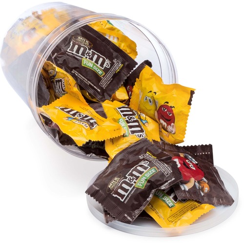CANDY TUBS, CHOCOLATE AND PEANUT MANDMS, 1.75 LB RESEALABLE PLASTIC TUB