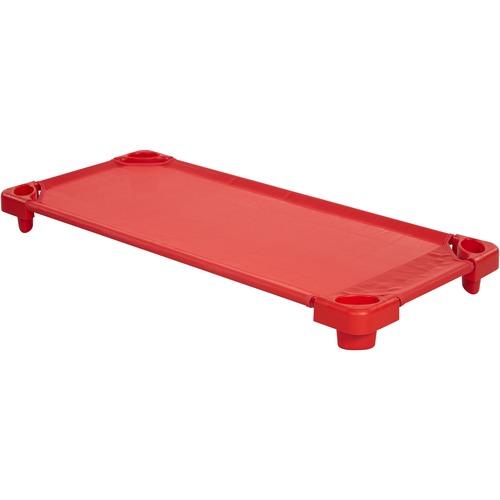 Early Childhood Resources ECR4Kids  Standard Kiddie Cots, RTA, 6/CT, Red