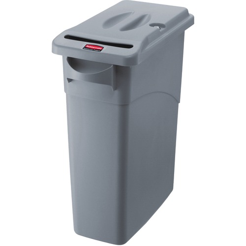 SLIM JIM CONFIDENTIAL DOCUMENT RECEPTACLE WITH LID, RECTANGLE, 23 GAL, LIGHT GRAY