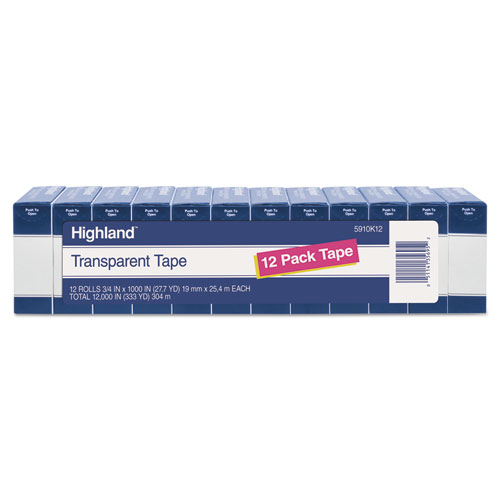 TAPE,3/4"X1000",12/PK,CLR