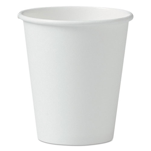 Single-Sided Poly Paper Hot Cups, 6oz, White, 50/pack, 20 Packs/carton