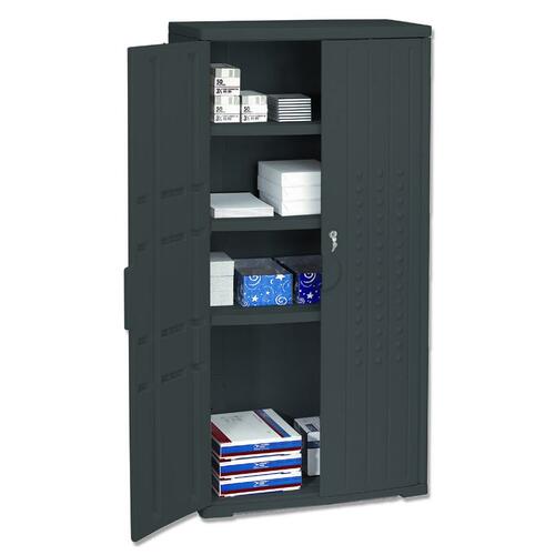 Officeworks Resin Storage Cabinet, 33w X 18d X 66h, Black