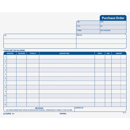 FORM,PURCHASE ORDER,3-PART