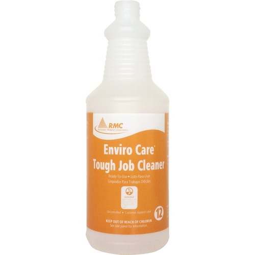 Rochester Midland Corporation  Tough Job Spray Bottle, Quart, 48/CT, Clear Frosted
