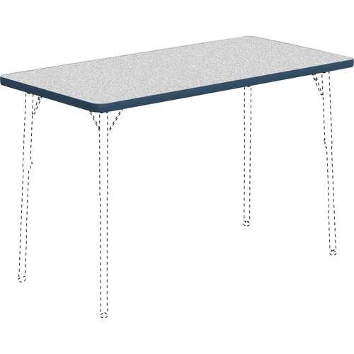 Lorell  Tabletop, Rectangular, Laminate, 24"x48", Gray/Navy