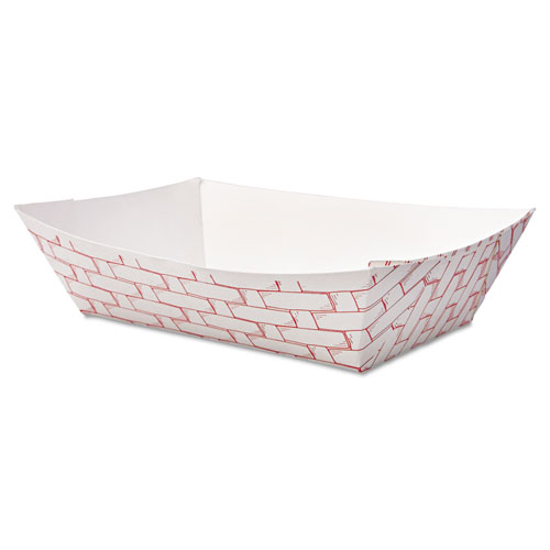 Paper Food Baskets, 2lb Capacity, Red/white, 1000/carton