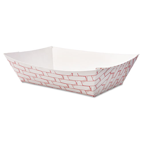 Paper Food Baskets, 2lb Capacity, Red/white, 1000/carton