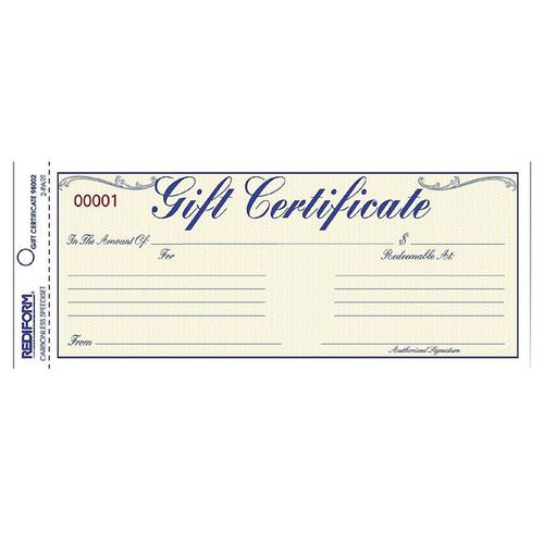 FORM,GIFT CERTIFICATE,W/ENV