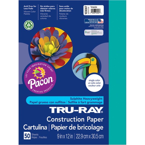 PAPER,CONST,9X12,TURQS,50SH