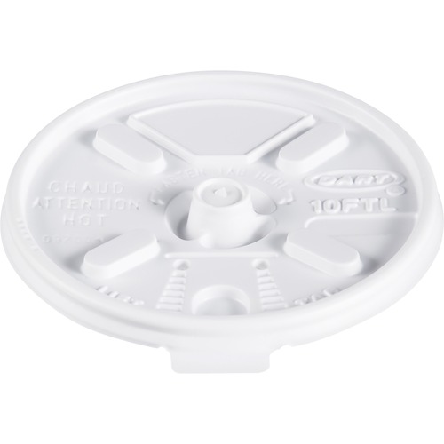 Lift N' Lock Plastic Hot Cup Lids, Fits 10oz Cups, White, 1000/carton