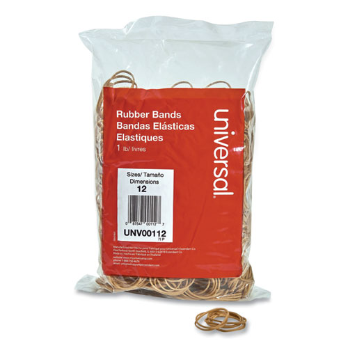 RUBBER BANDS, SIZE 12, 0.04" GAUGE, BEIGE, 1 LB BOX, 2,500/PACK