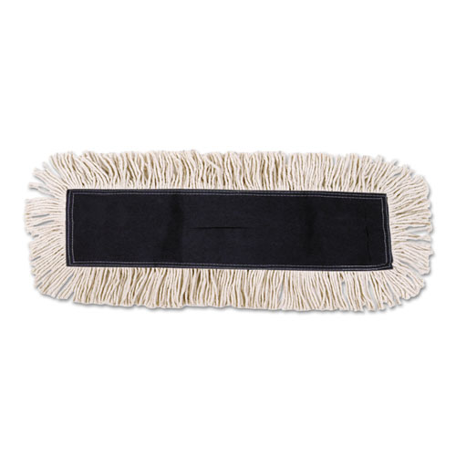 Disposable Dust Mop Head W/sewn Center Fringe, Cotton/synthetic, 36w X 5d, White