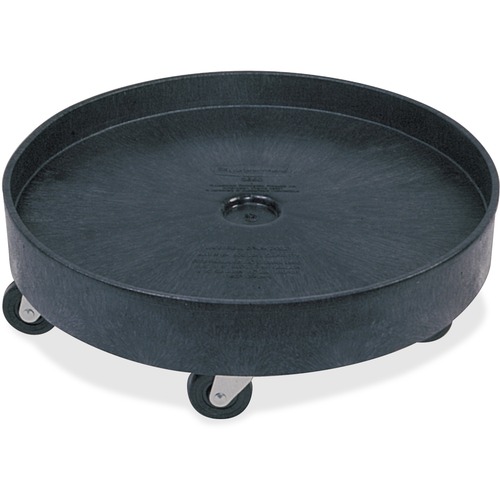 Rubbermaid Commercial Products  Drum Dolly, Round, f/55-Gallon Drum, 500 lb Cap, 2/CT, Black