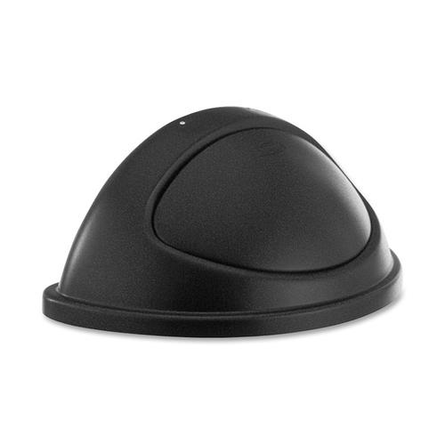 UNTOUCHABLE PLASTIC HALF-ROUND LID, 21.38W X 12.38D X 9.13H, BLACK