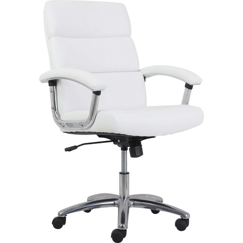 TRACTION HIGH-BACK EXECUTIVE CHAIR, SUPPORTS UP TO 250 LBS., WHITE SEAT/WHITE BACK, POLISHED ALUMINUM BASE
