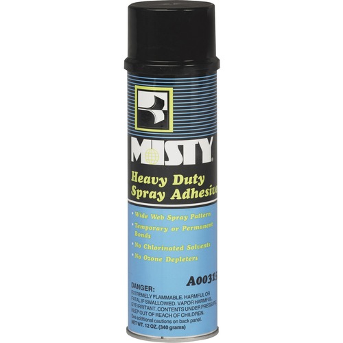 HEAVY-DUTY ADHESIVE SPRAY, 12 OZ, DRIES CLEAR, 12/CARTON