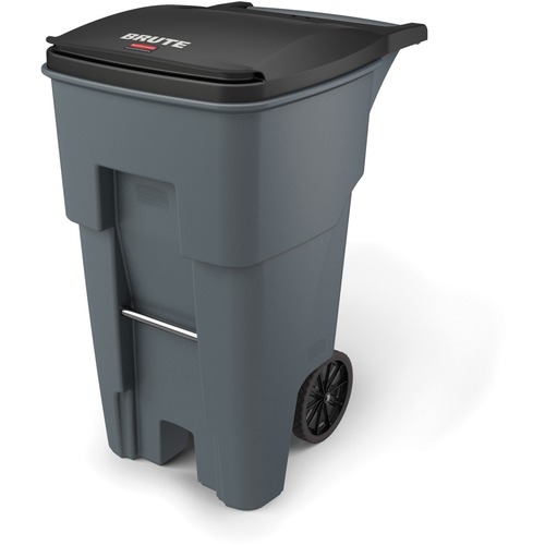 Rubbermaid Commercial Products  Roll Out Container, 12" Wheels, 65 Gallon, Gray